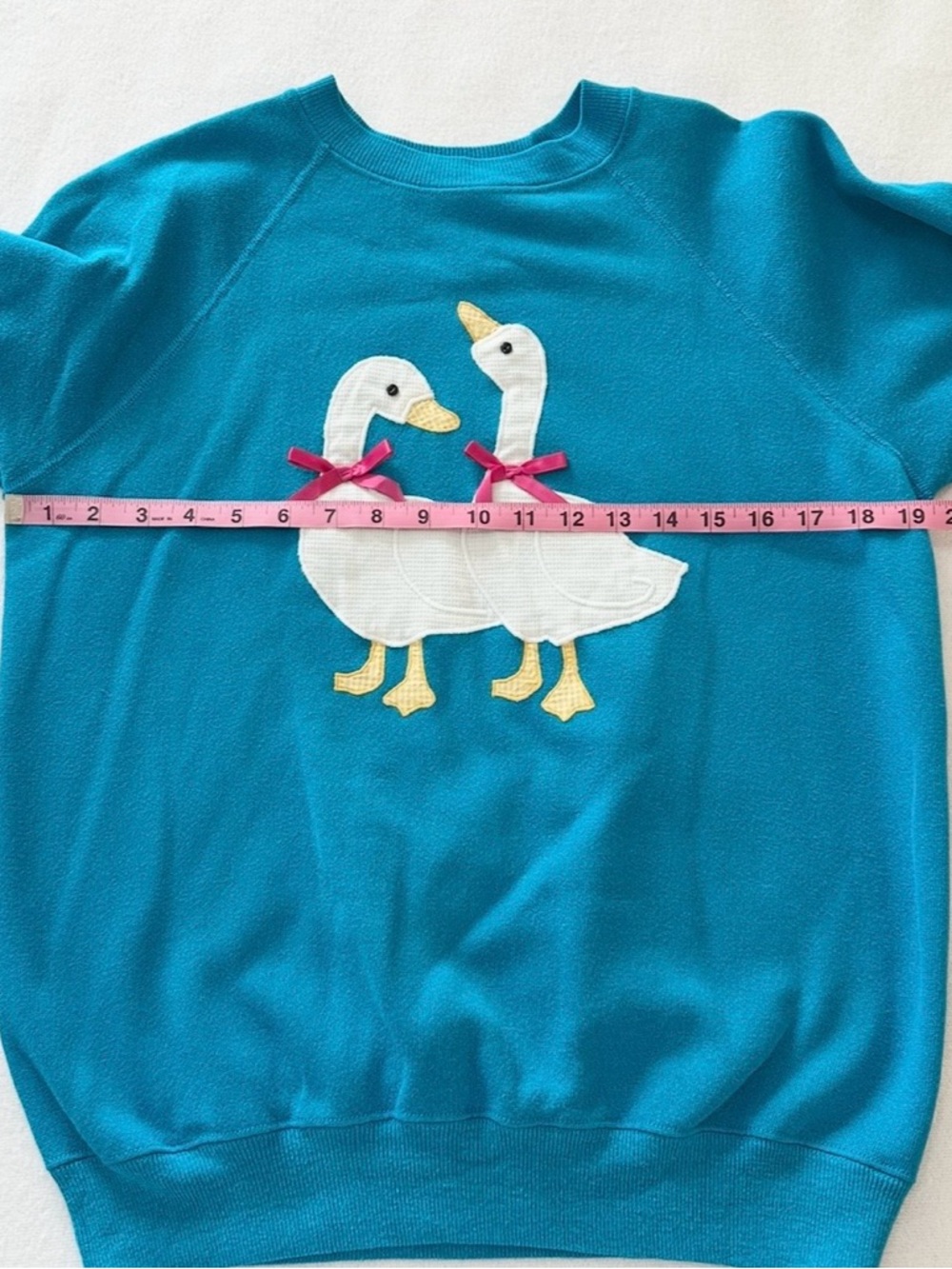 Vintage 1980s/90s Goose Appliqué Sweatshirt Hanes 50/50 Blue Women’s Size Medium - Picture 6 of 7